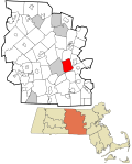 Worcester County Massachusetts incorporated and unincorporated areas Shrewsbury highlighted